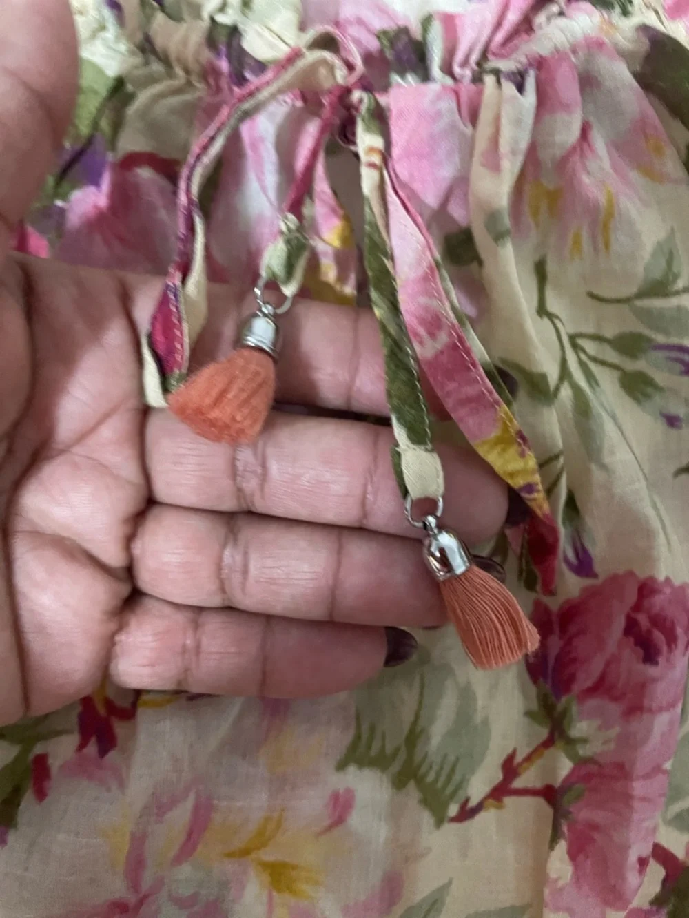 Zimmermann Girls Floral Peasant Blouse - Pink & Cream - Picture 9 of 13